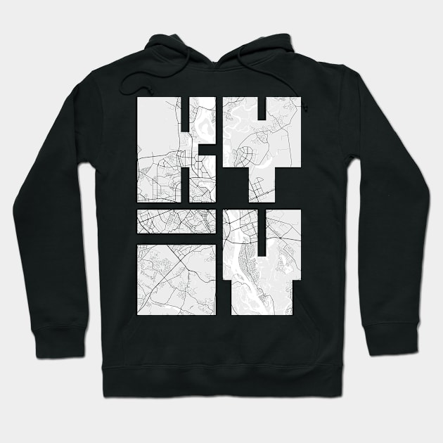 Kyiv, Ukraine City Map Typography - Light Hoodie by deMAP Studio